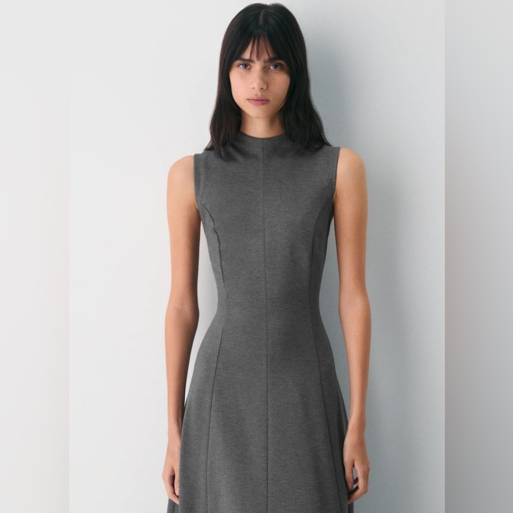 Aritzia Wilfred Ponteflex Ruth Dress in Heather Charcoal Size 8 NWT Lawyer - Picture 4 of 16